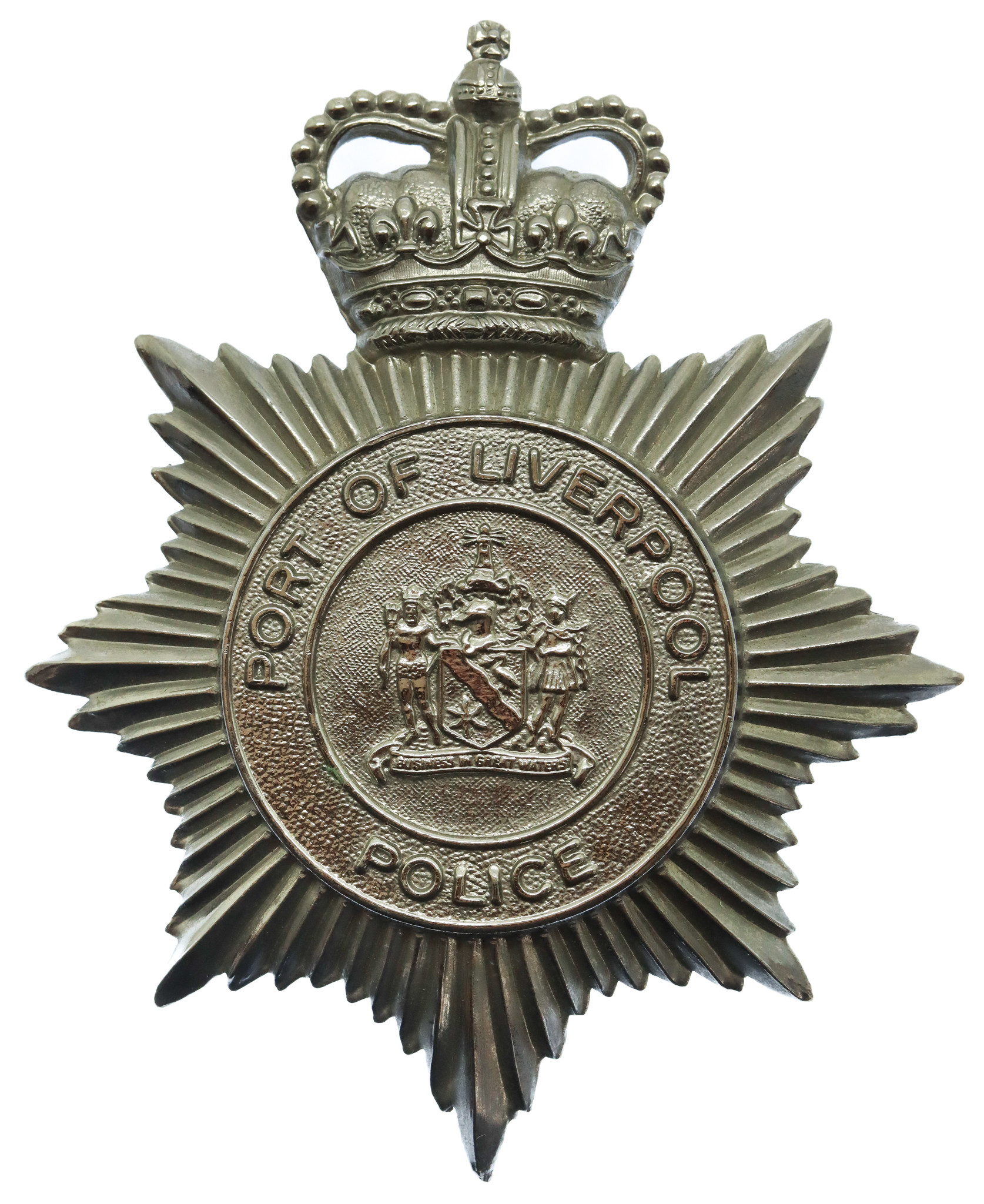 Port of Liverpool Police Helmet Plate - Queen's Crown