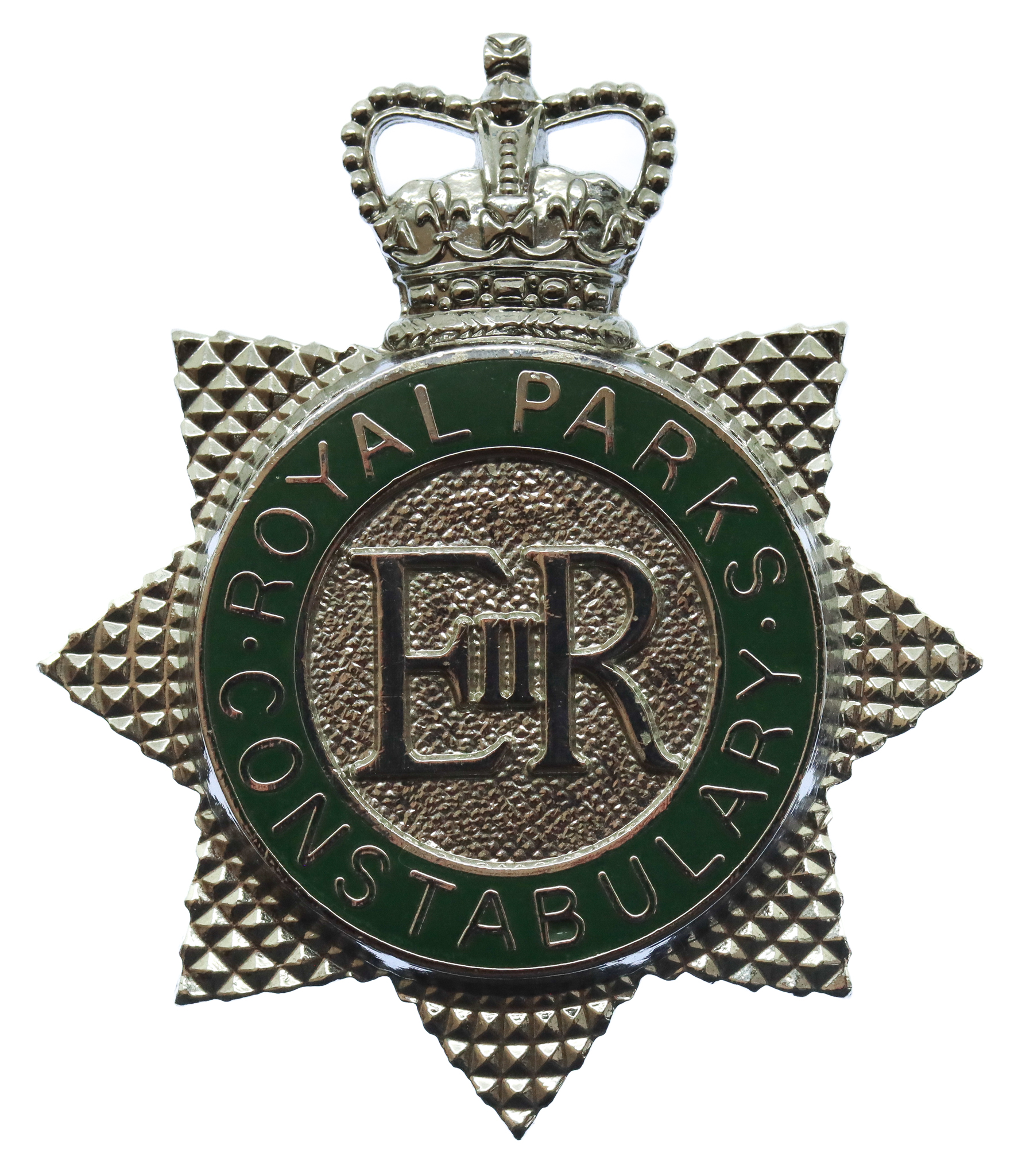 Royal Parks Constabulary Enamelled Star Cap Badge - Queen's Crown