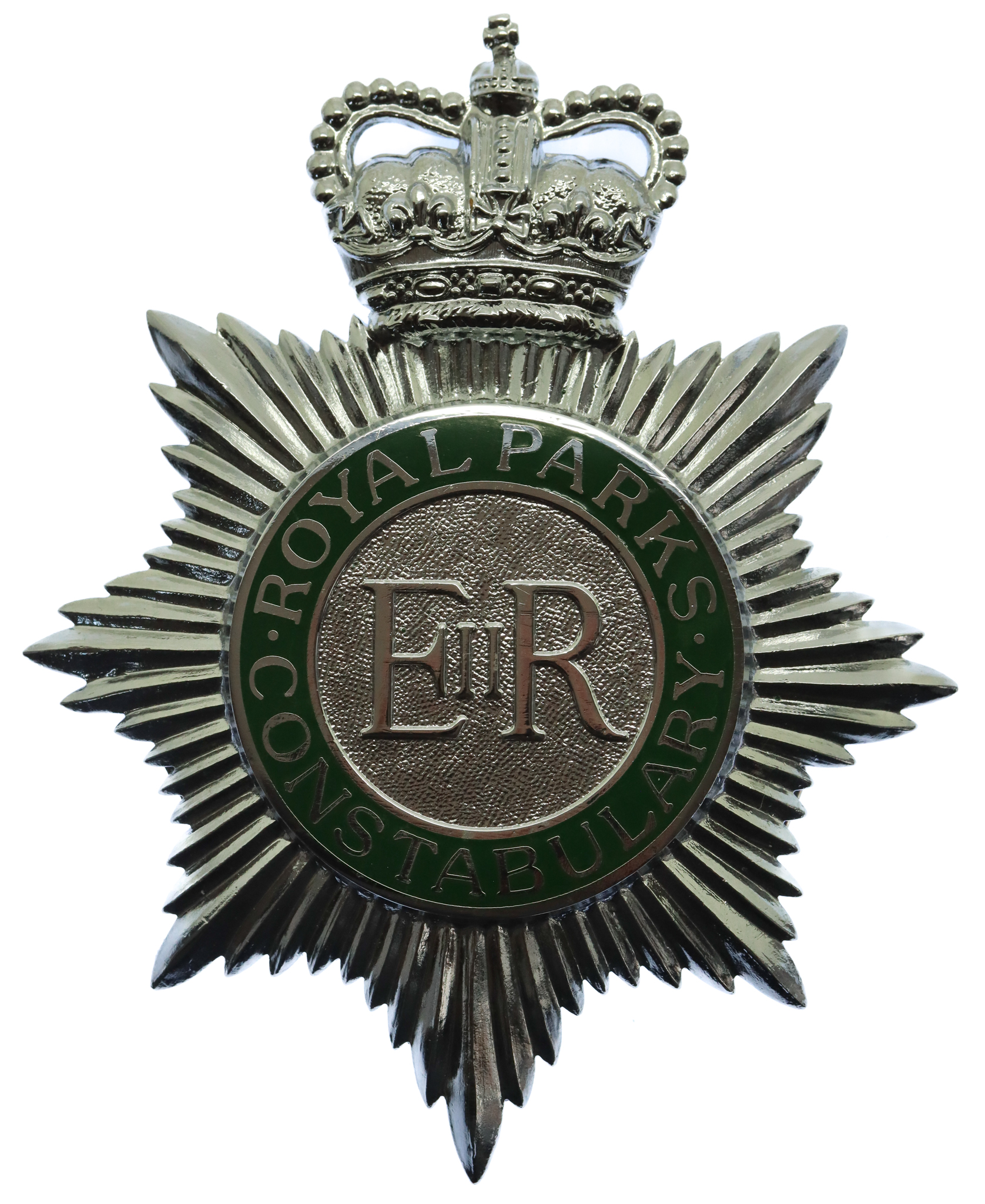 Royal Parks Constabulary Enamelled Helmet Plate - Queen's Crown