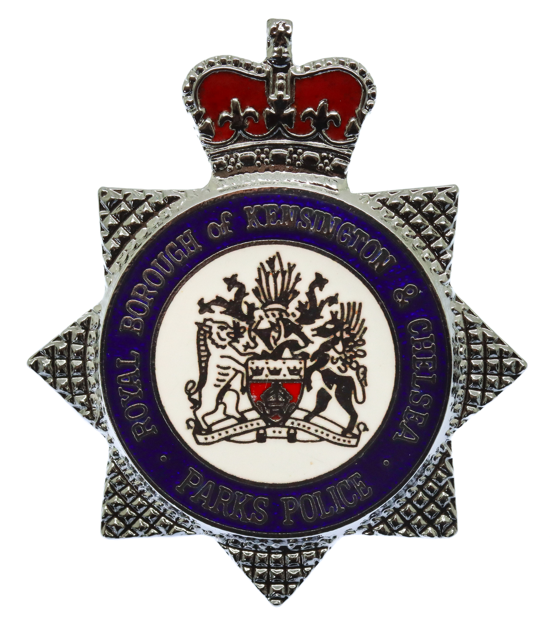 Royal Borough of Kensington & Chelsea Parks Police Enamelled Cap Badge - Queen's Crown