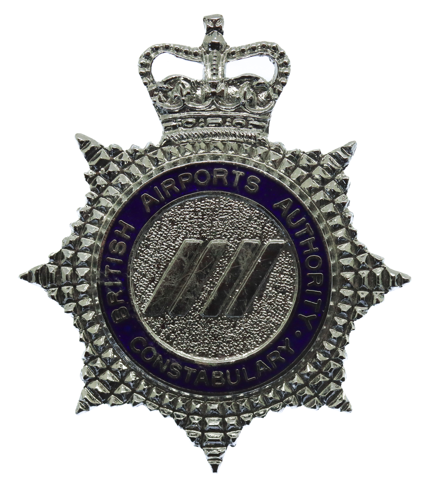 British Airways Authority Constabulary Senior Officer's Enamelled Cap Badge - Queen's Crown
