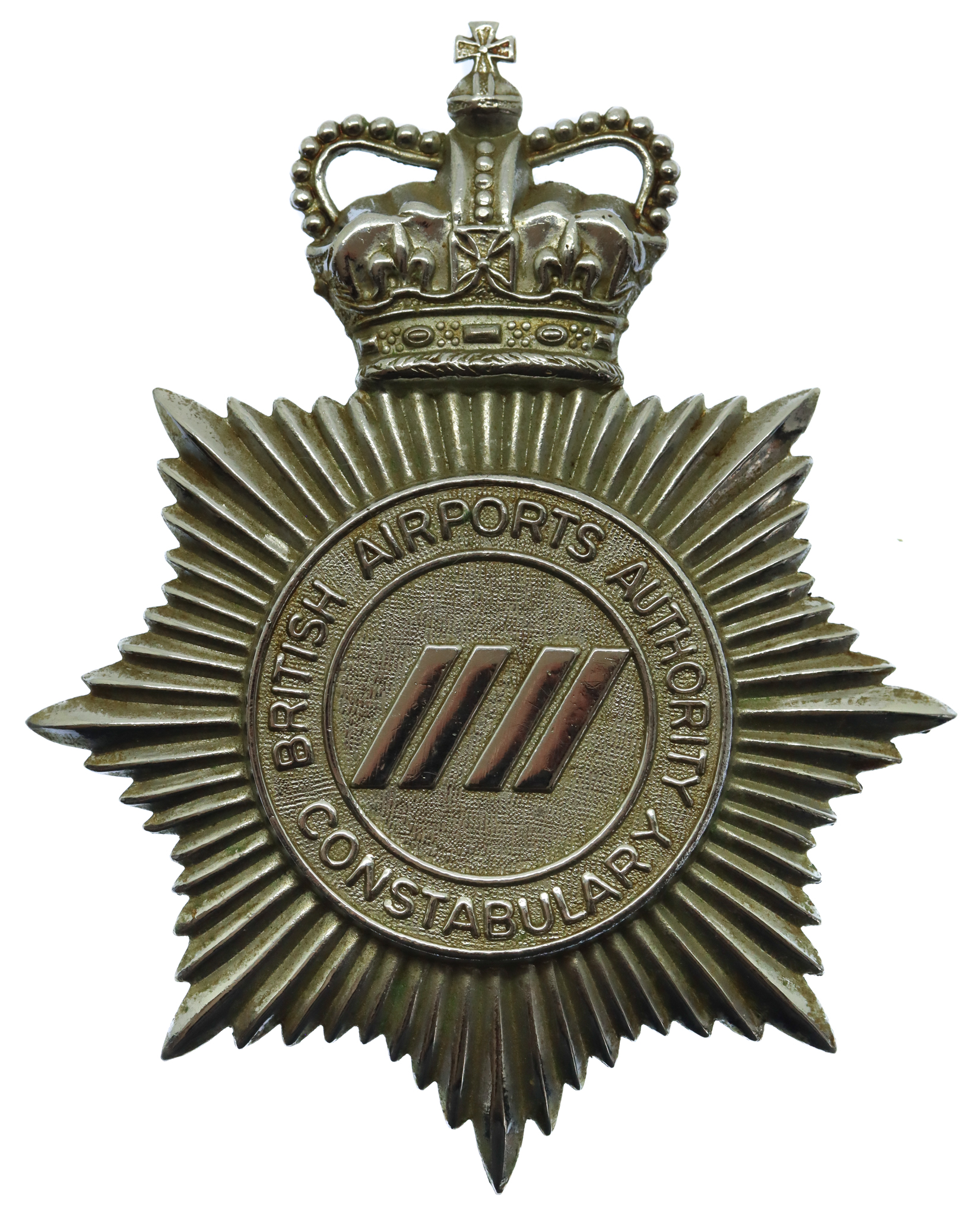 British Airways Authority Constabulary Helmet Plate - Queen's Crown