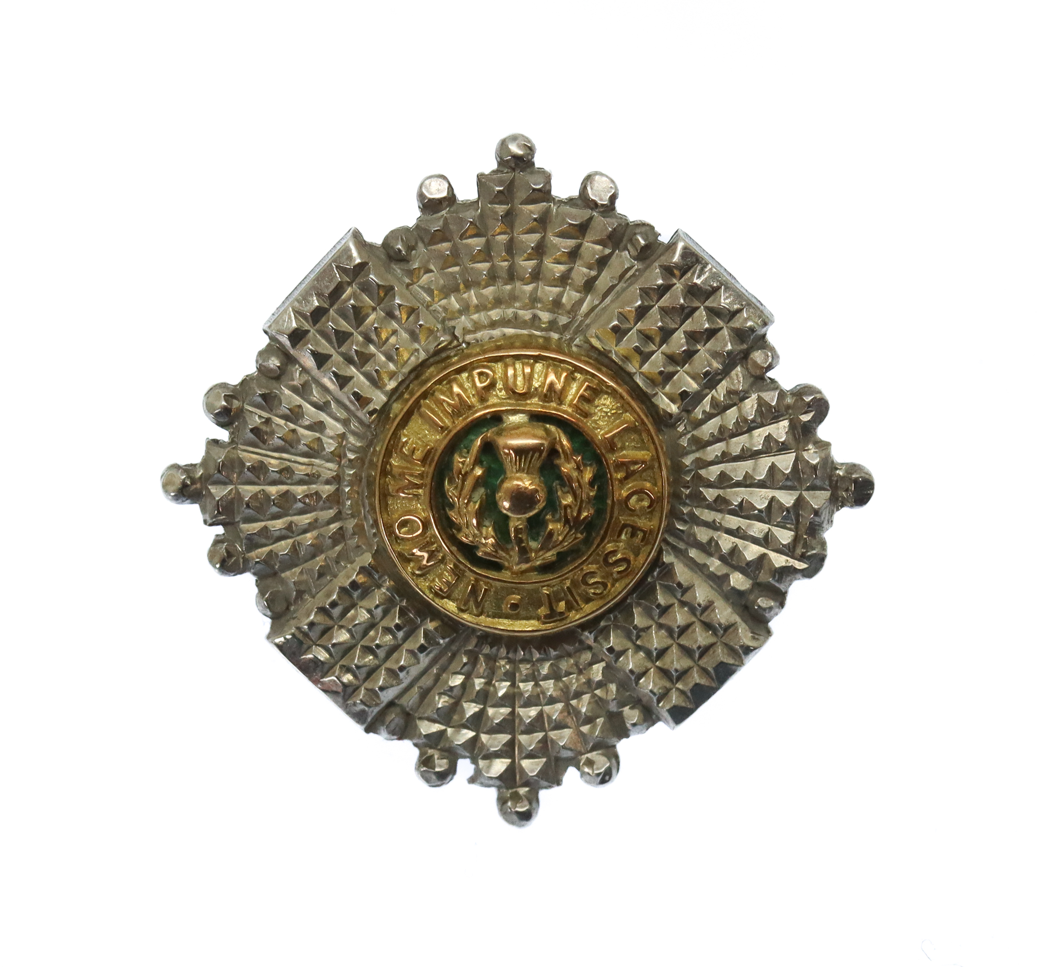 Scots Guards Officer's Service Dress Small Silver Cap Badge