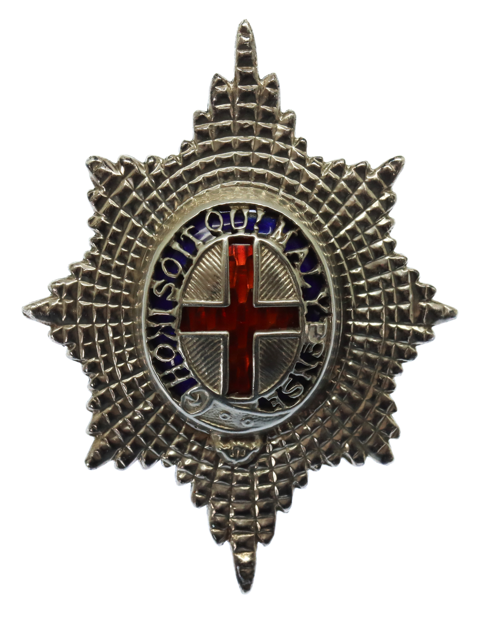 Coldstream Guards Officer's Silver & Enamel Forage Cap Badge