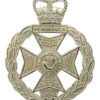 Royal Green Jackets Officer's Silvered Cap Badge - Queen's Crown
