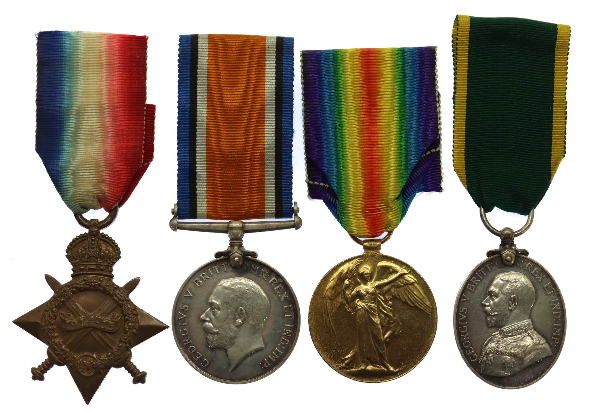 WW1 1914-15 Star Medal Trio and Territorial Force Efficiency Medal Group of Three - Gnr. F. Morris, Royal Artillery