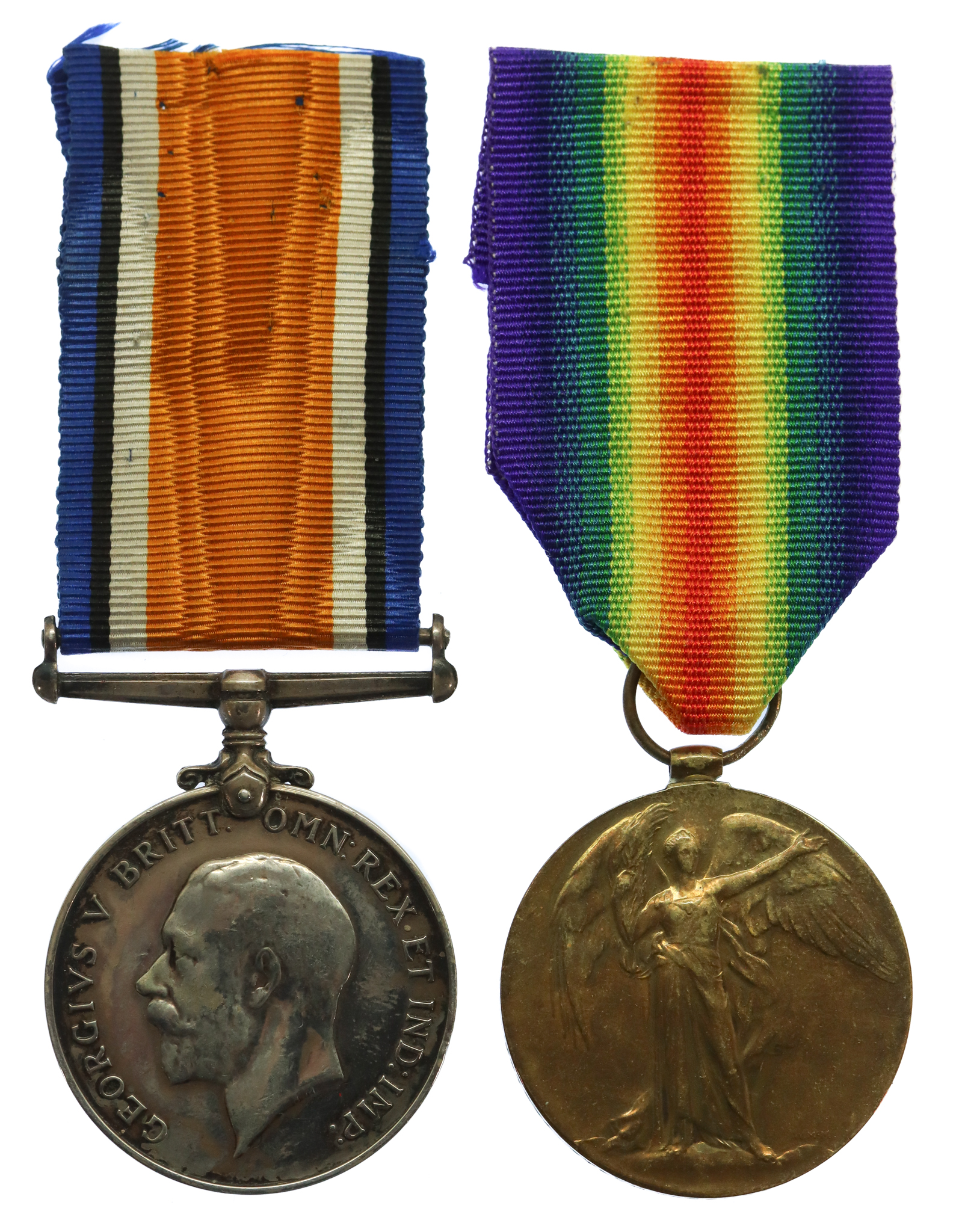 WW1 British War & Victory Medal Pair - Pte. H. Thompson, Manchester Regiment - K.I.A. 6/4/7