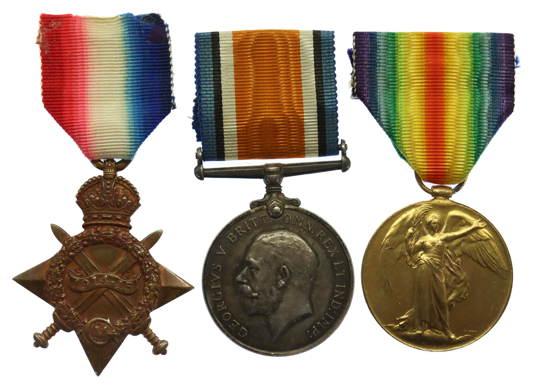 WW1 1914-15 Star Medal Trio - L.Cpl. G.H. Haines, 9th Bn. Essex Regiment - K.I.A. 18/10/15