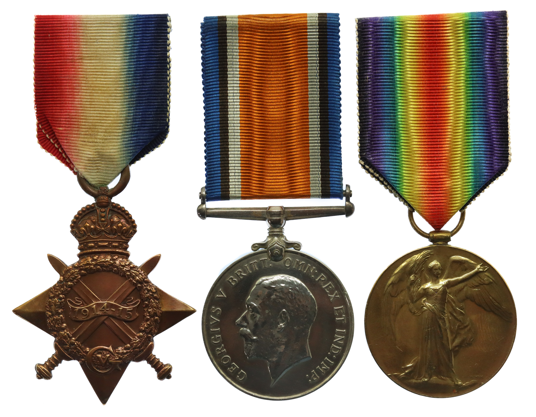 WW1 1914-15 Star Medal Trio - Lieut. J. McKelvey, Royal Naval Reserve