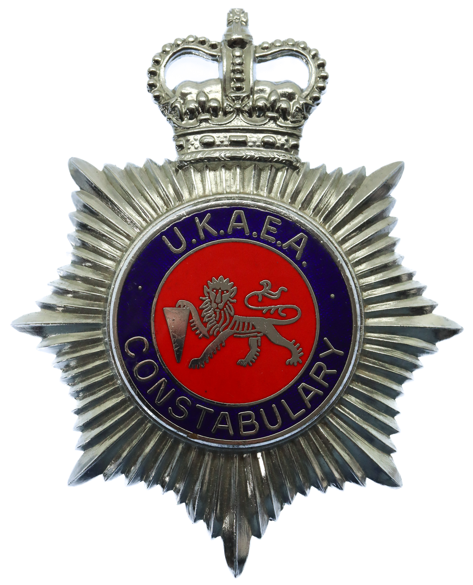 United Kingdom Atomic Energy Authority (U.K.A.E.A.) Constabulary Enamelled Helmet Plate - Queen's Crown