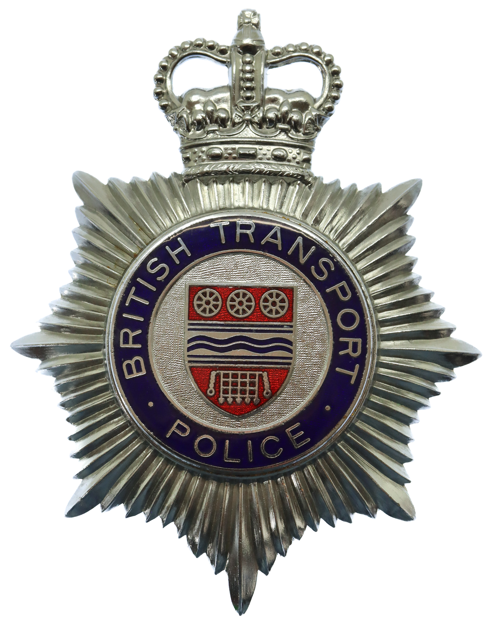 British Transport Police Enamelled Helmet Plate - Queen's Crown