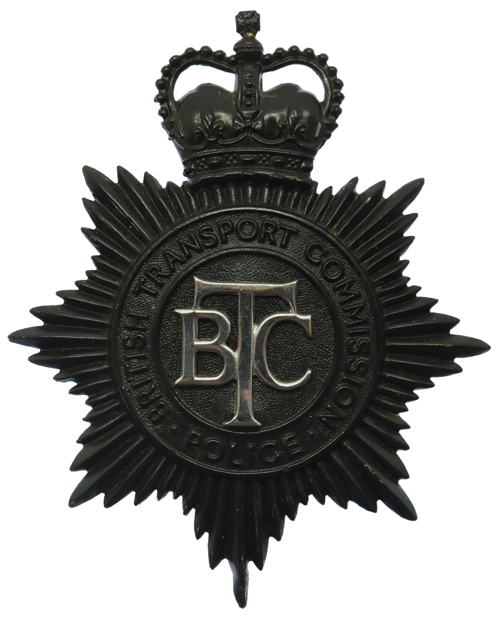 British Transport Commission (B.T.C.) Police Helmet Plate - Queen's Crown