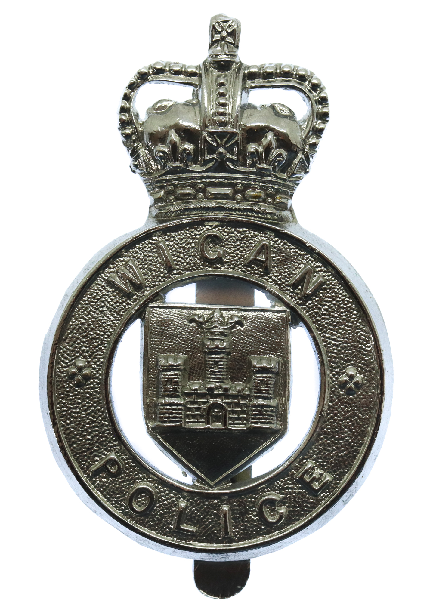 Wigan Borough Police Cap Badge - Queen's Crown