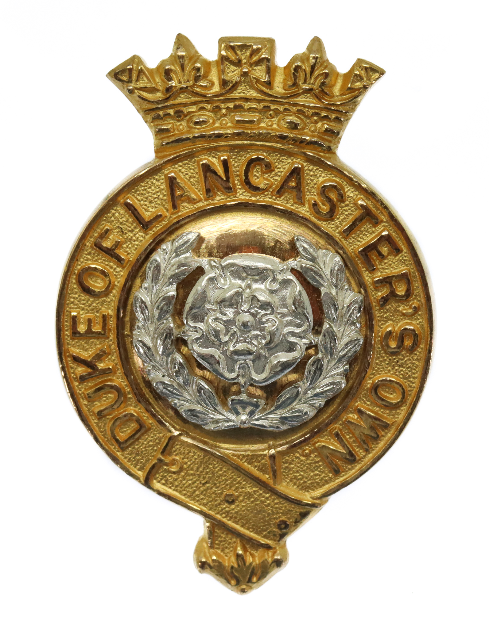 Duke of Lancaster's Own Yeomanry Officer's Silvered & Gilt Cap Badge