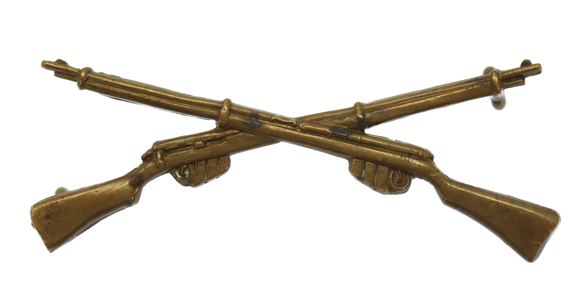 British Army Marksman (Crossed Rifles) Brass Arm Badge