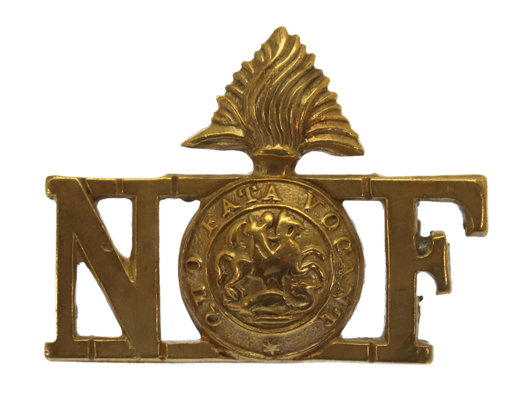 Northumberland Fusiliers Brass Shoulder Title