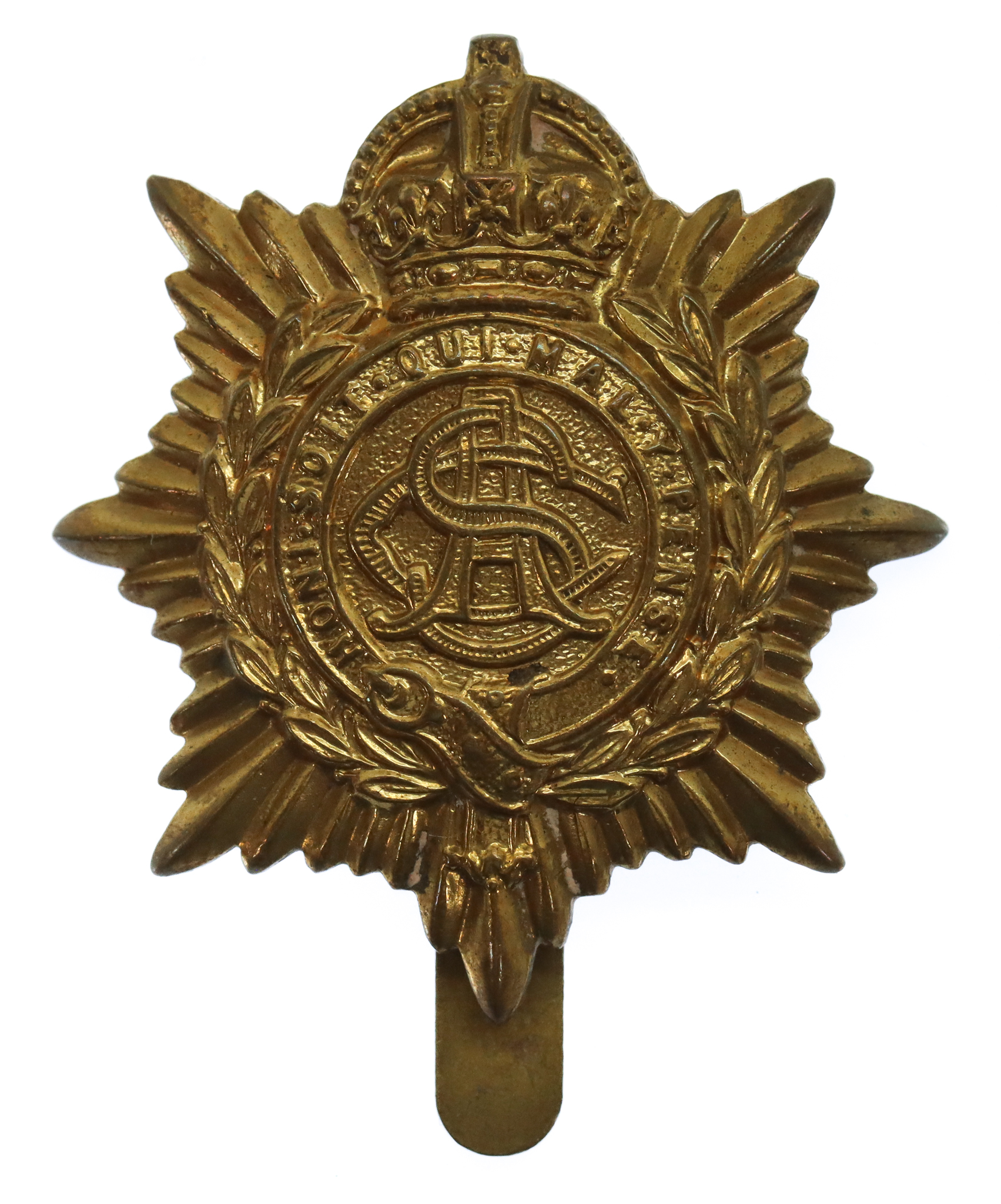 Army Service Corps (A.S.C.) WW1 Non Voided Economy Cap Badge