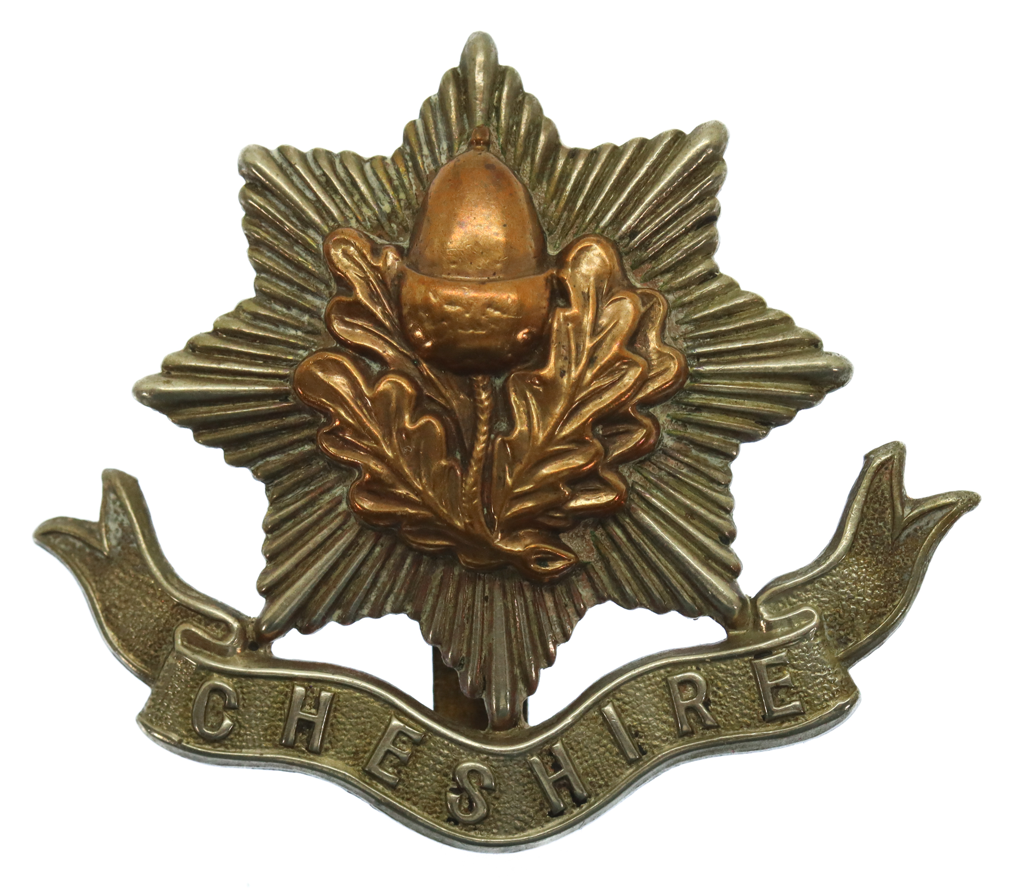 Cheshire Regiment Bi-Metal Cap Badge
