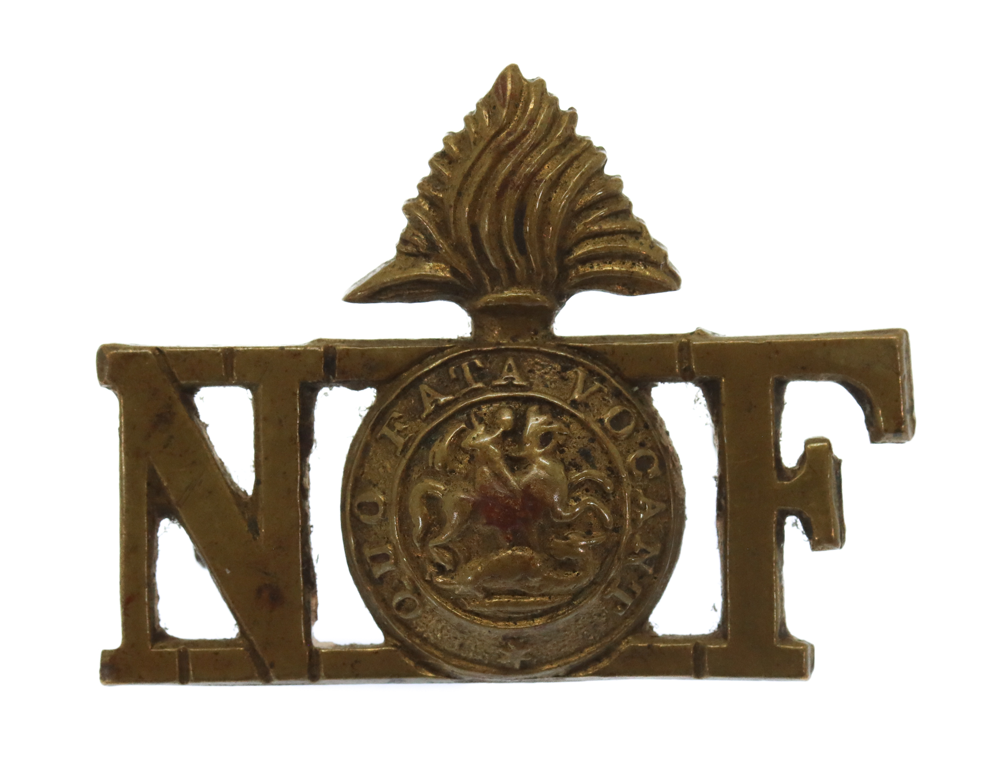 Northumberland Fusiliers Brass Shoulder Title