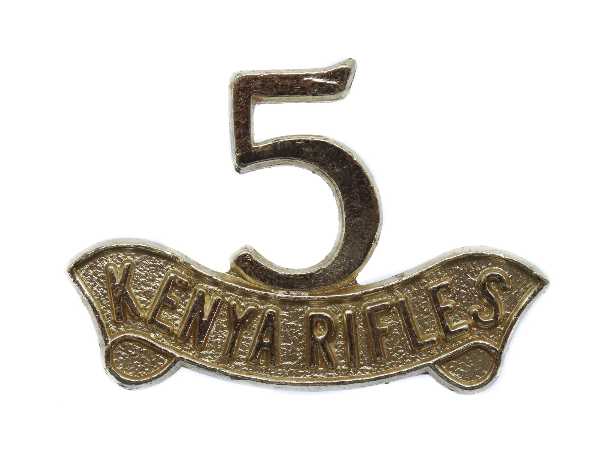 5th Kenya Rifles Anodised (Staybrite) Cap Badge