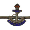 Royal Navy Silver & Enamel Pendant Sweetheart Brooch/Tie Pin - King's Crown
