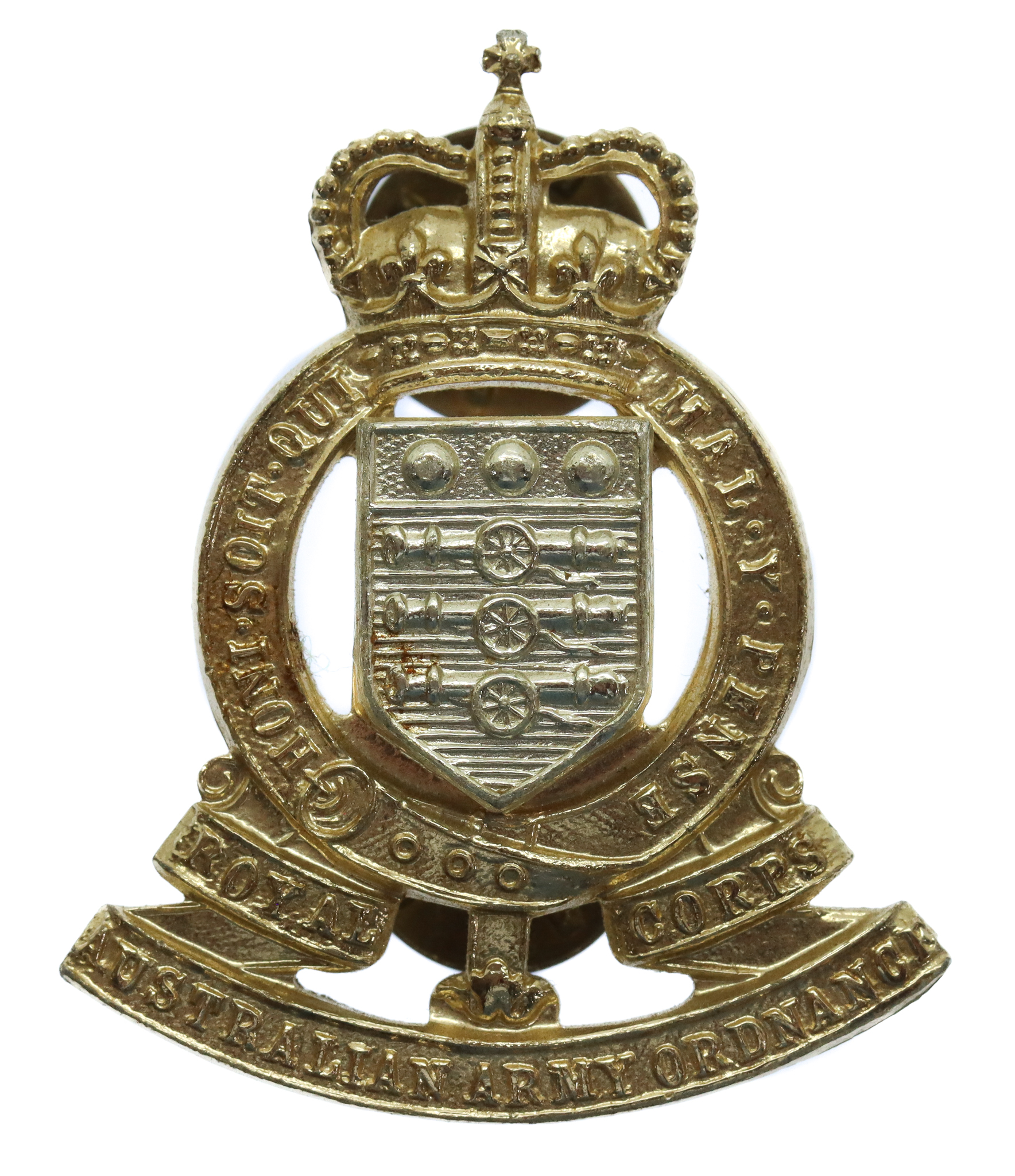 Royal Australian Army Ordnance Corps Anodised (Staybrite) Hat Badge