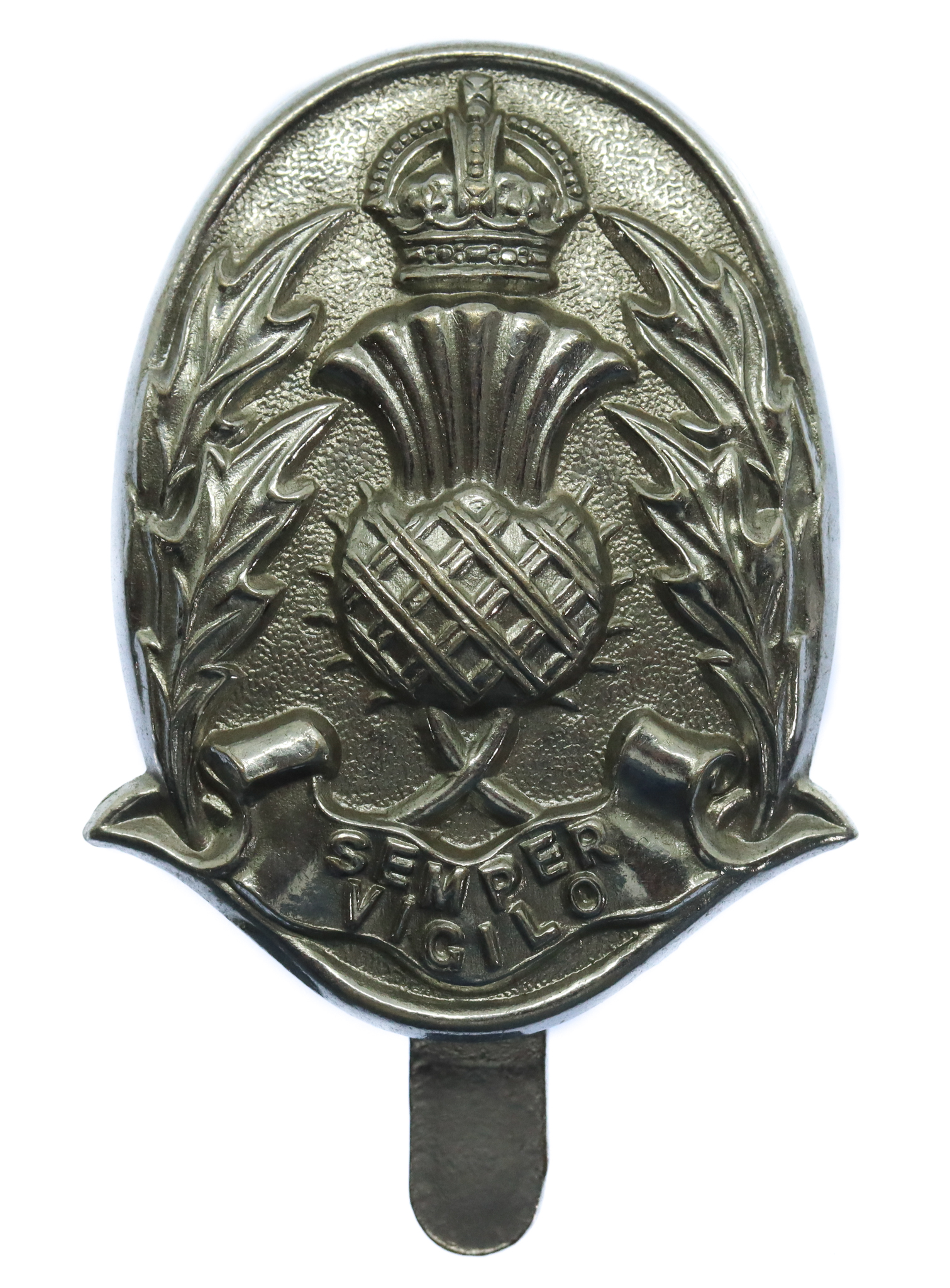Scottish Police Forces Chrome Cap Badge - King's Crown