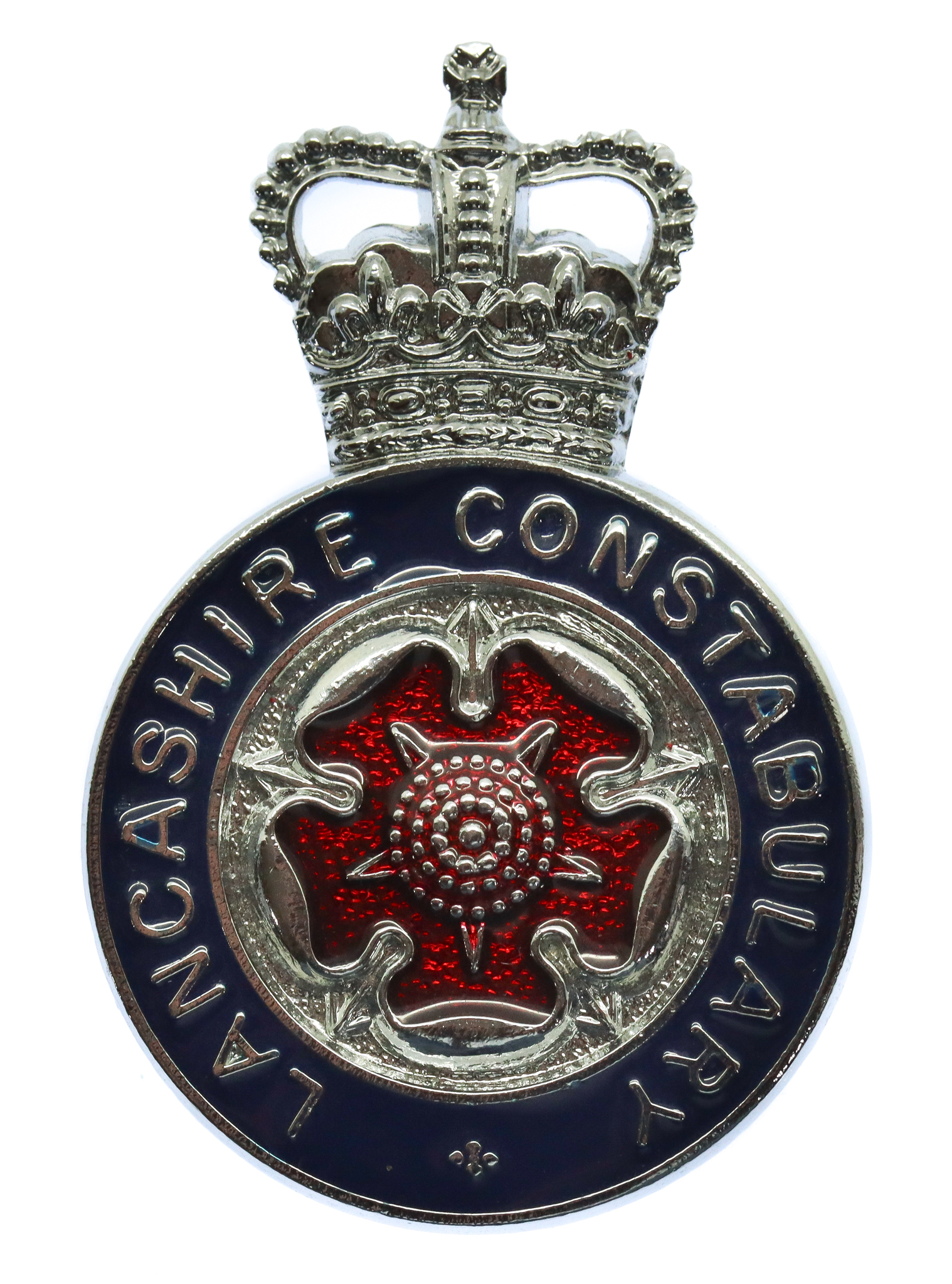 Lancashire Constabulary Enamelled Cap Badge - Queen's Crown