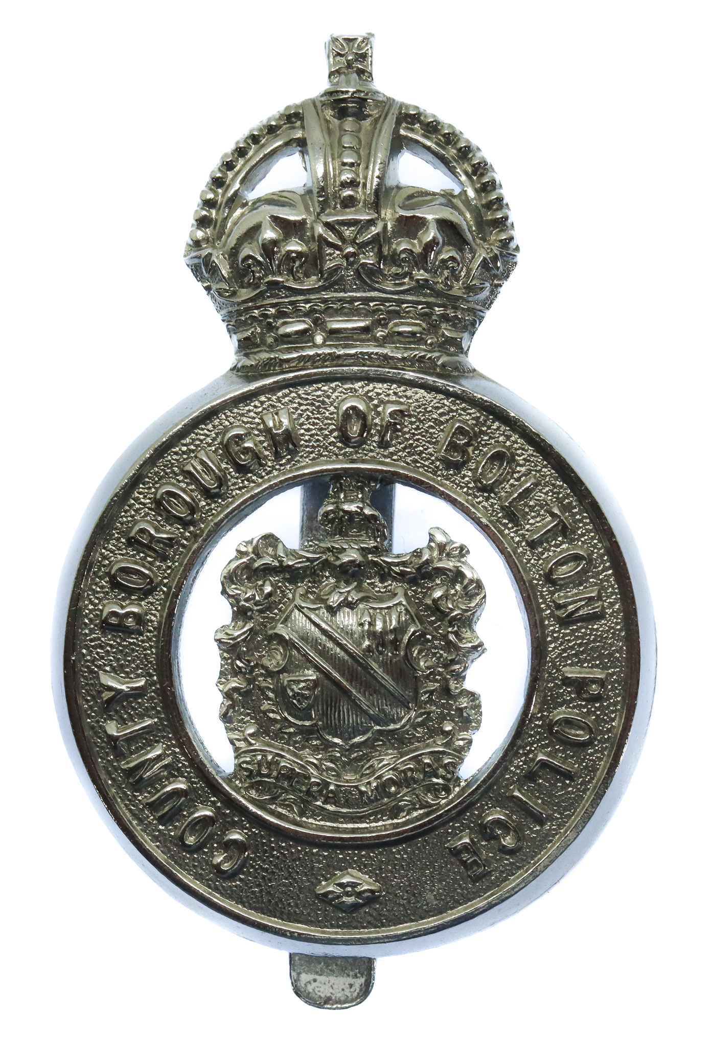 County Borough of Bolton Police Cap Badge - King's Crown