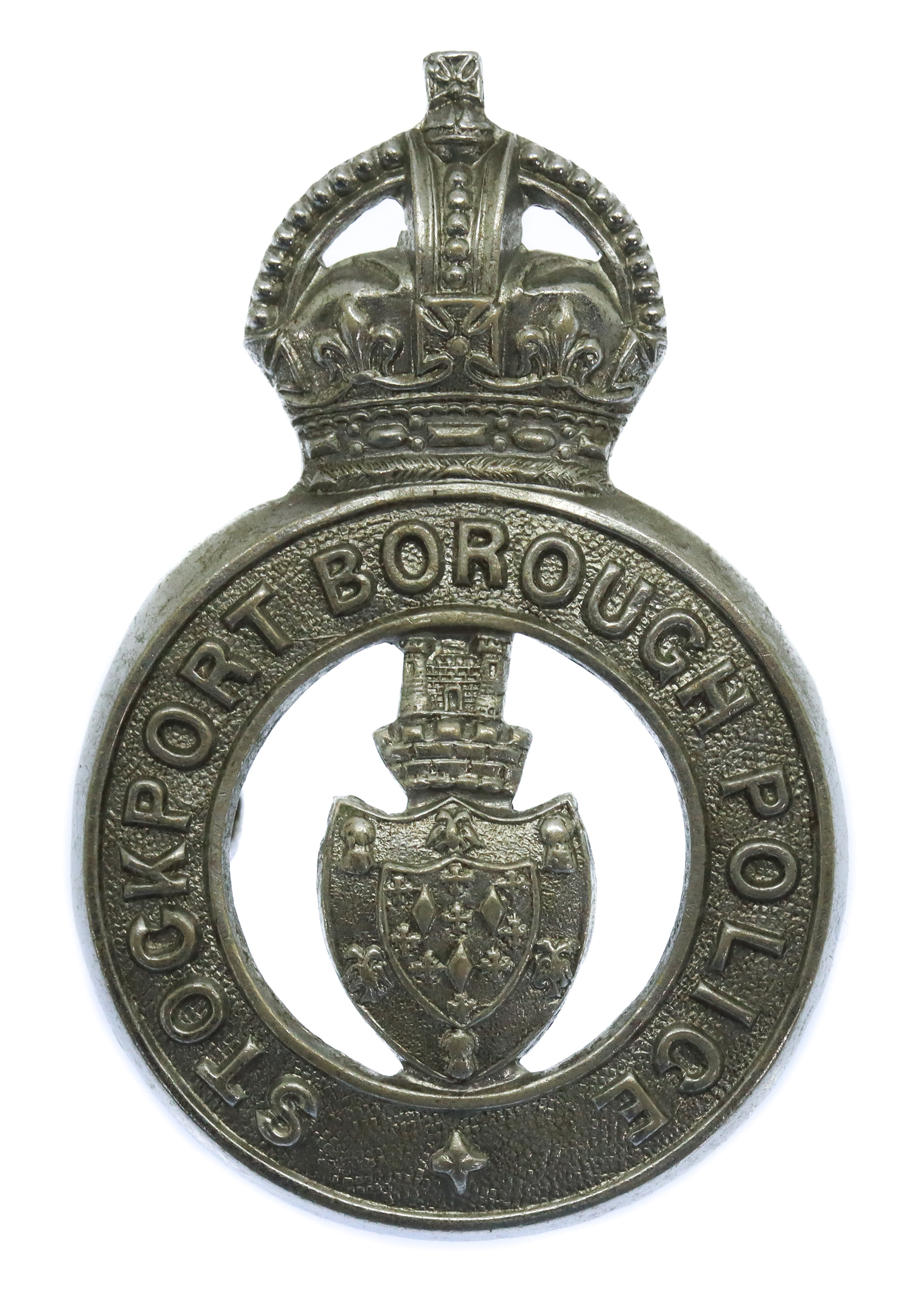 Stockport Borough Police Cap Badge - King's Crown
