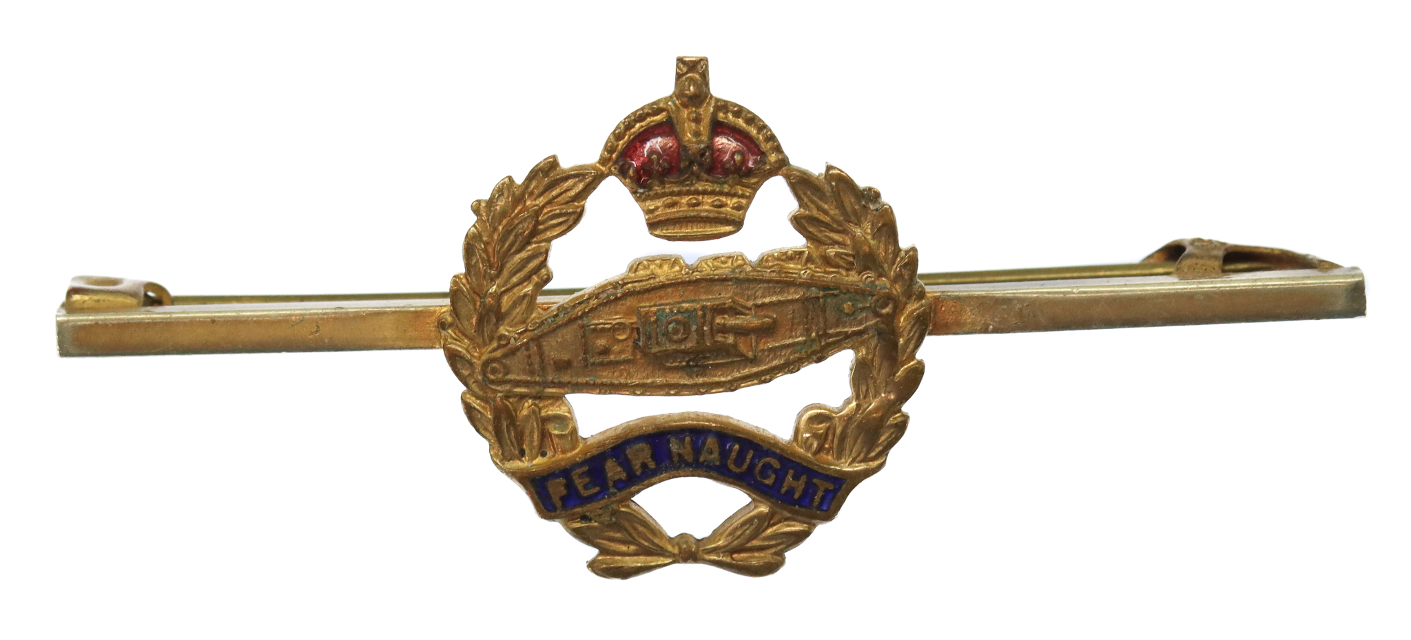 Royal Tank Regiment Enamelled Sweetheart Brooch - King's Crown