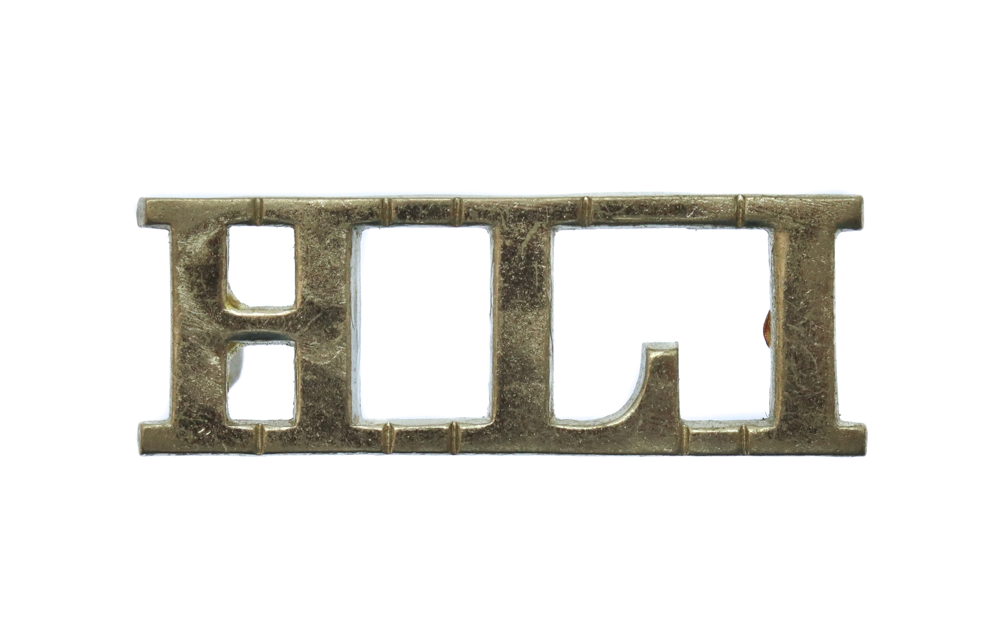 Highland Light Infantry (H.L.I.) White Metal Shoulder Title