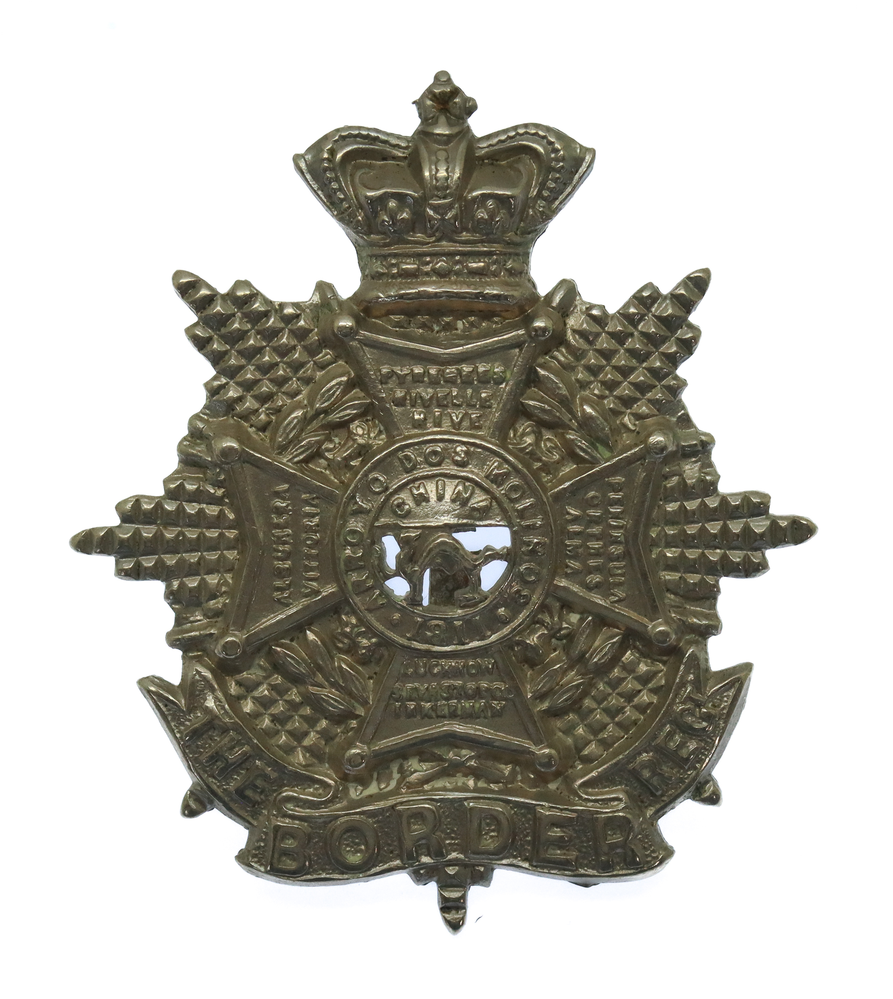 Victorian Border Regiment Forage Cap Badge 