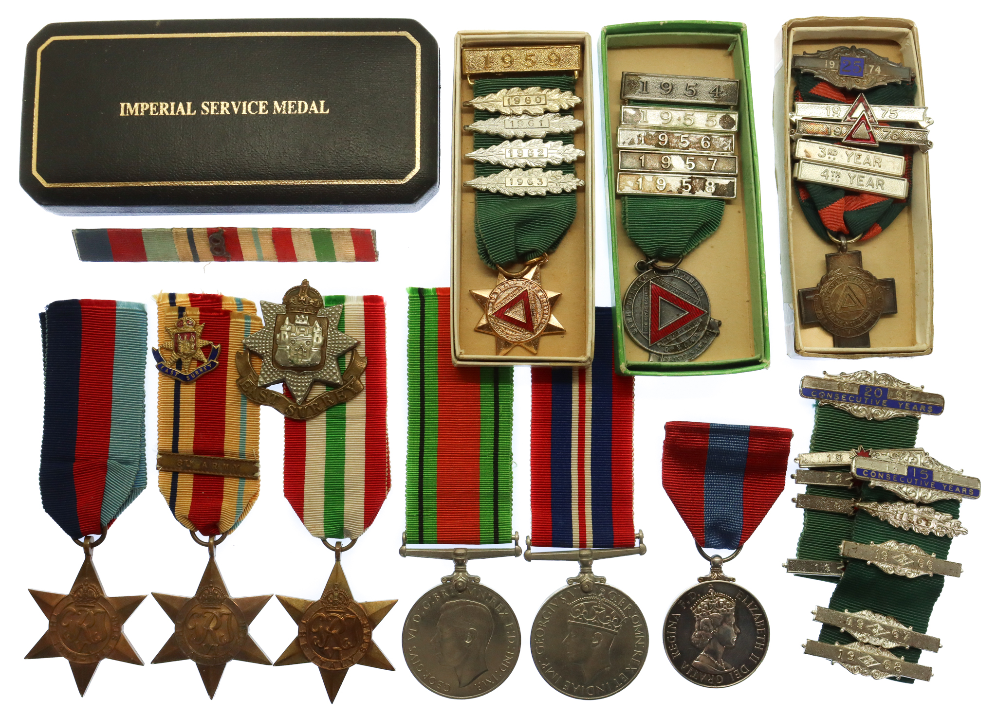 WW2 8th Army And Imperial Service Medal Group - Victor A.S. Curtis, East Surrey Regiment and Royal Armoured Corps