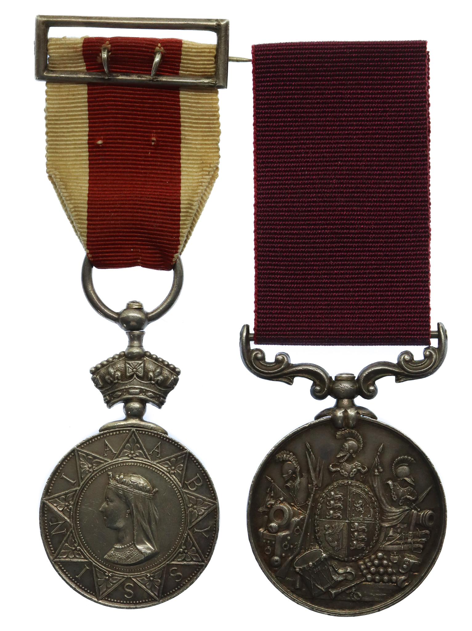 Abyssinia Medal 1867-68 and Long Service & Good Conduct Medal Pair - Col. Sergt. C. Randall, 45th Regiment of Foot (Nottinghamshire) (Sherwood Foresters)