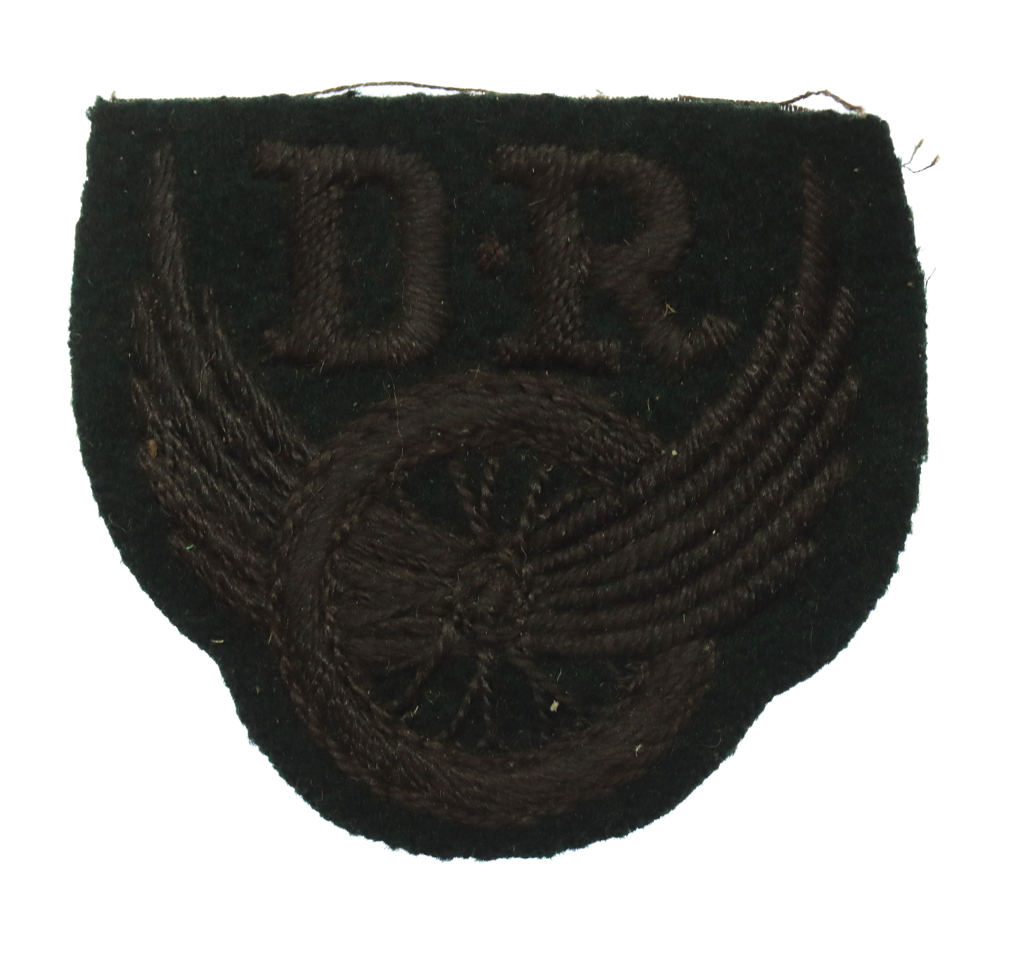 British Army Despatch Rider (D.R.) Winged Wheel Cloth Proficiency Arm Badge (Rifle Regiments)