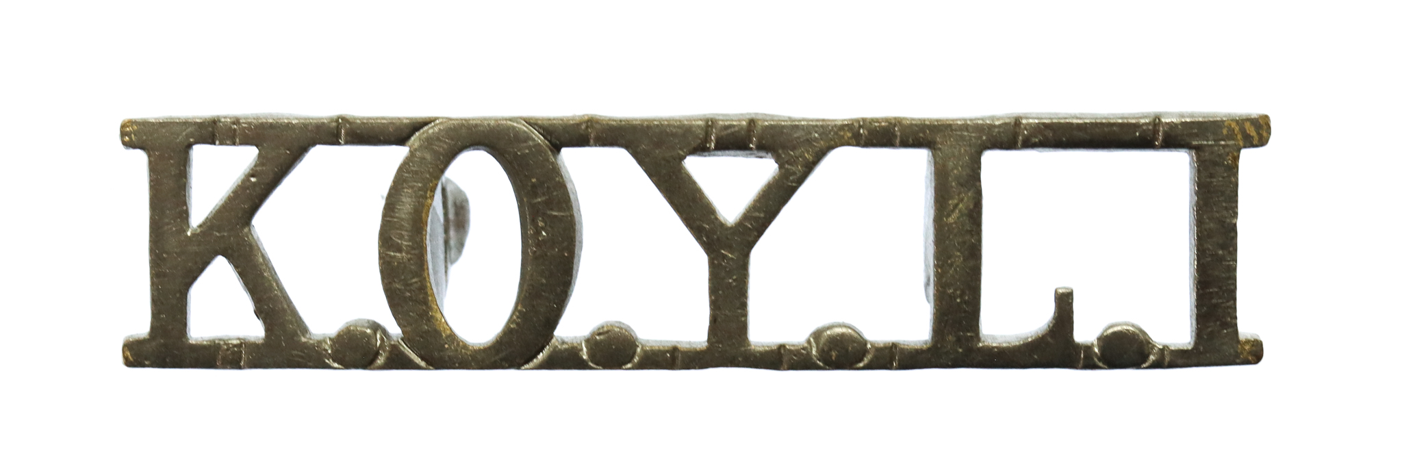 King's Own Yorkshire Light Infantry (K.O.Y.L.I.) Chrome Shoulder Title