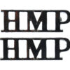 Pair of H.M.Prison Service (H.M.P.) Chrome Shoulder Titles