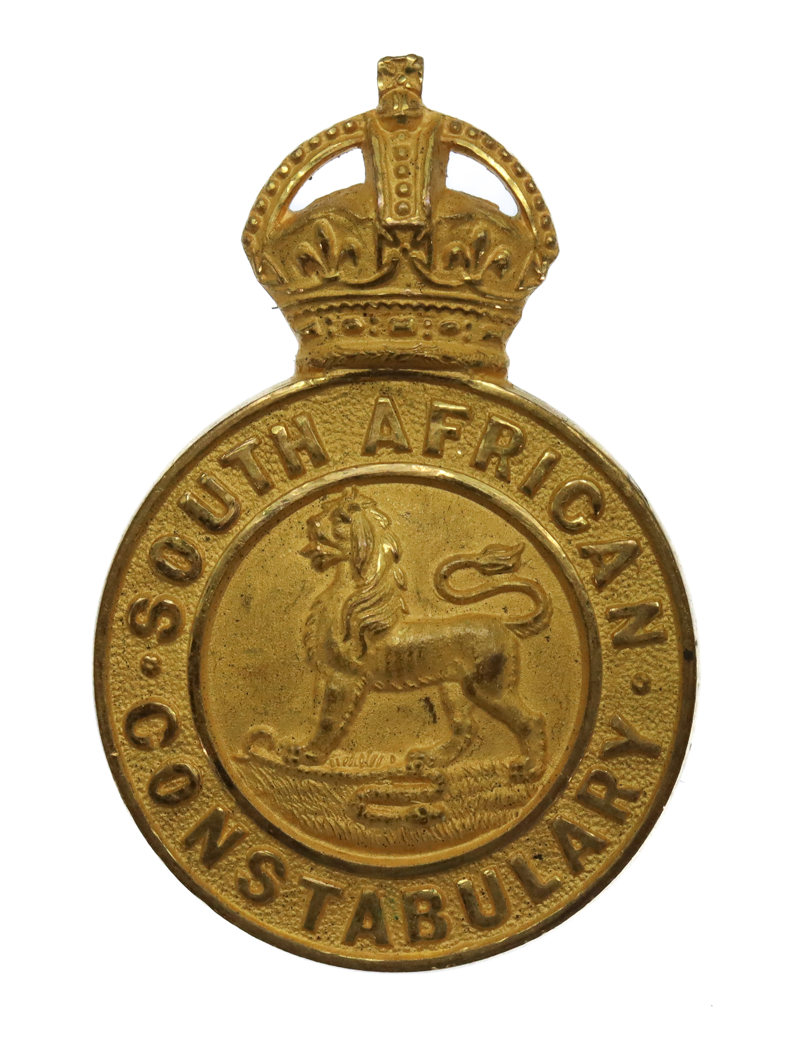 South Africa Constabulary Gilt Cap Badge/Helmet Plate - King's Crown