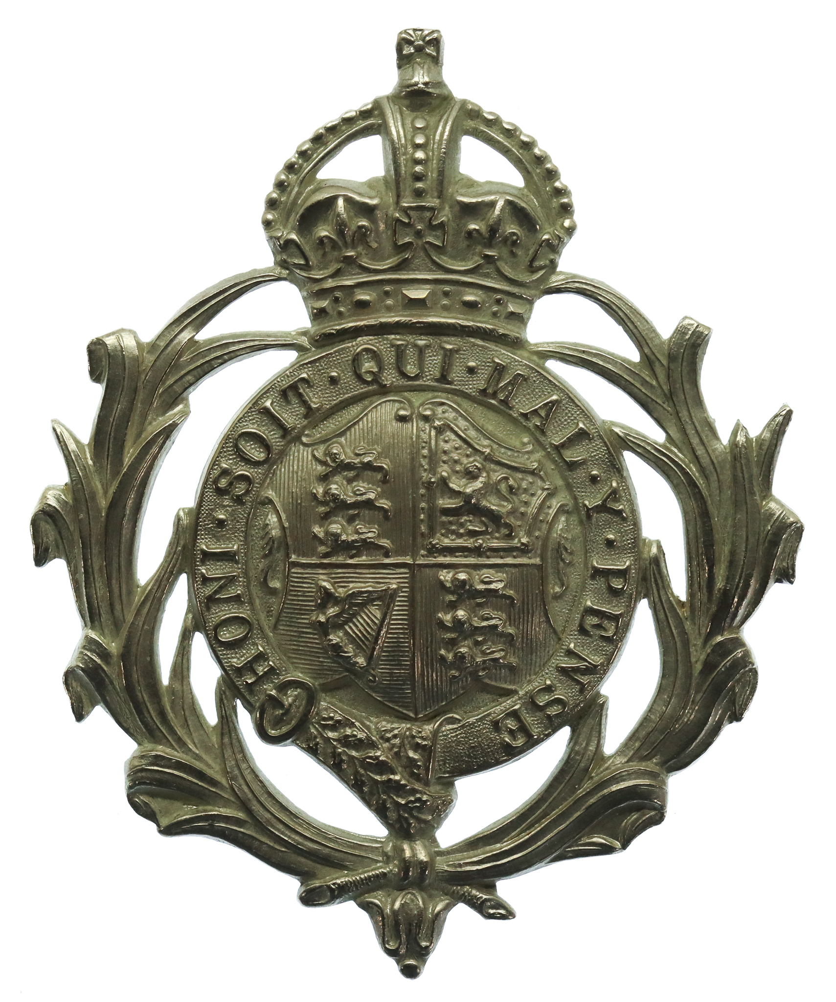 British Colonial Police Helmet Plate - King's Crown