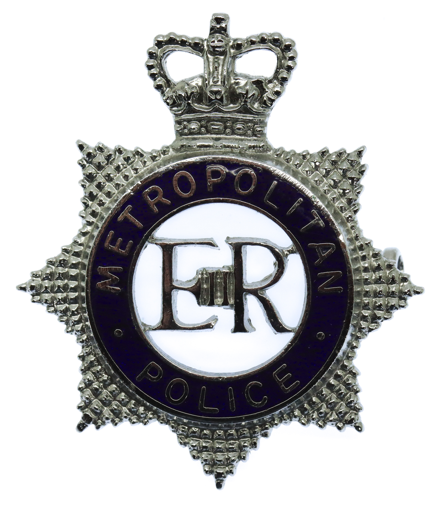 Metropolitan Police Senior Officer's Enamelled Cap Badge - Queen's Crown