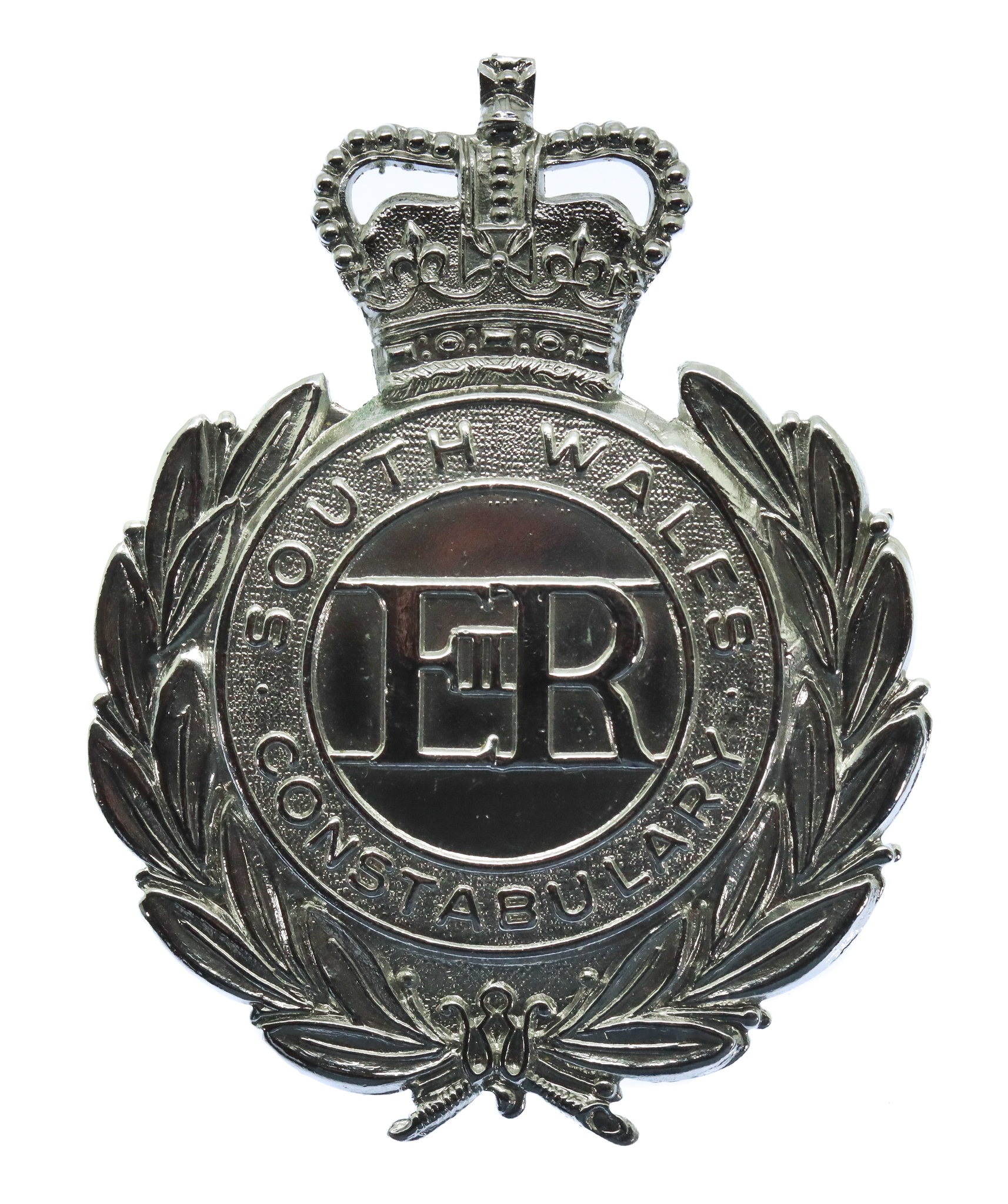 South Wales Constabulary Wreath Cap Badge - Queen's Crown