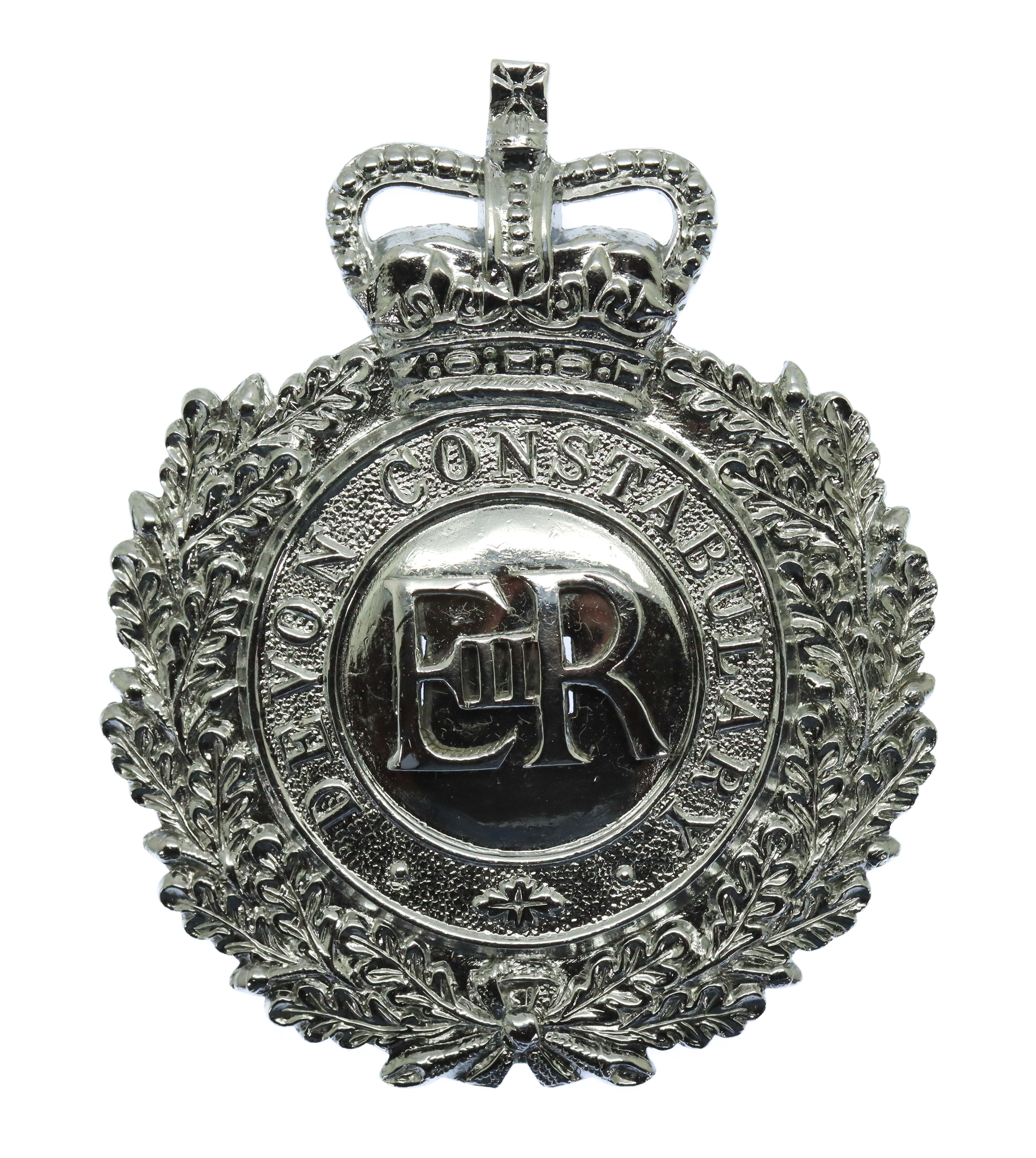 Devon Constabulary Wreath Helmet Plate - Queen's Crown