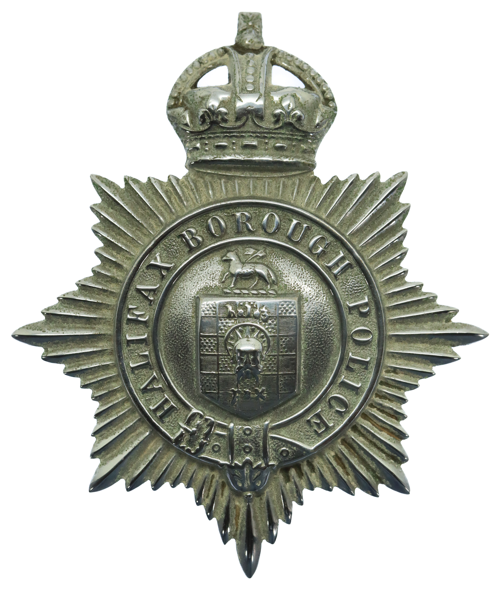 Halifax Borough Police Helmet Plate - King's Crown