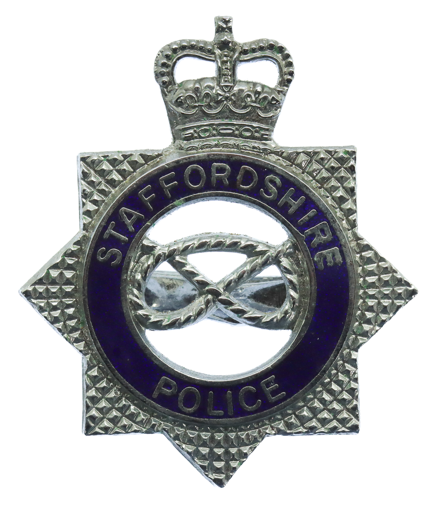 Staffordshire Police Senior Officer's Enamelled Cap Badge - Queen's Crown