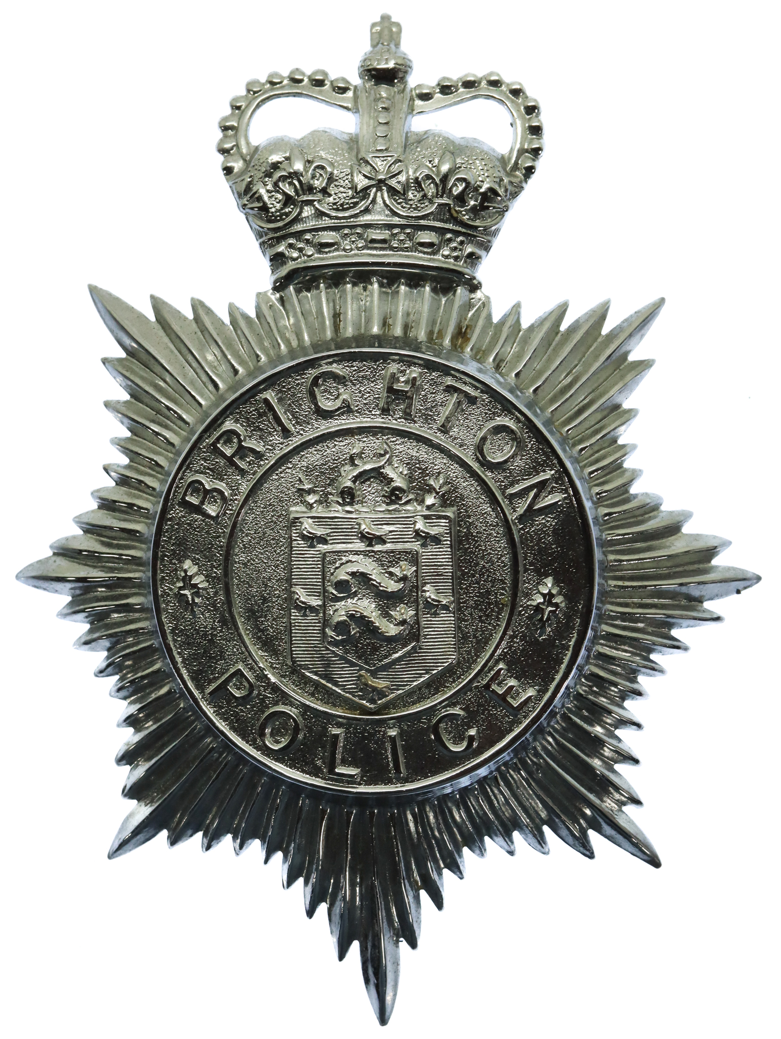 Brighton Borough Police Helmet Plate - Queen's Crown