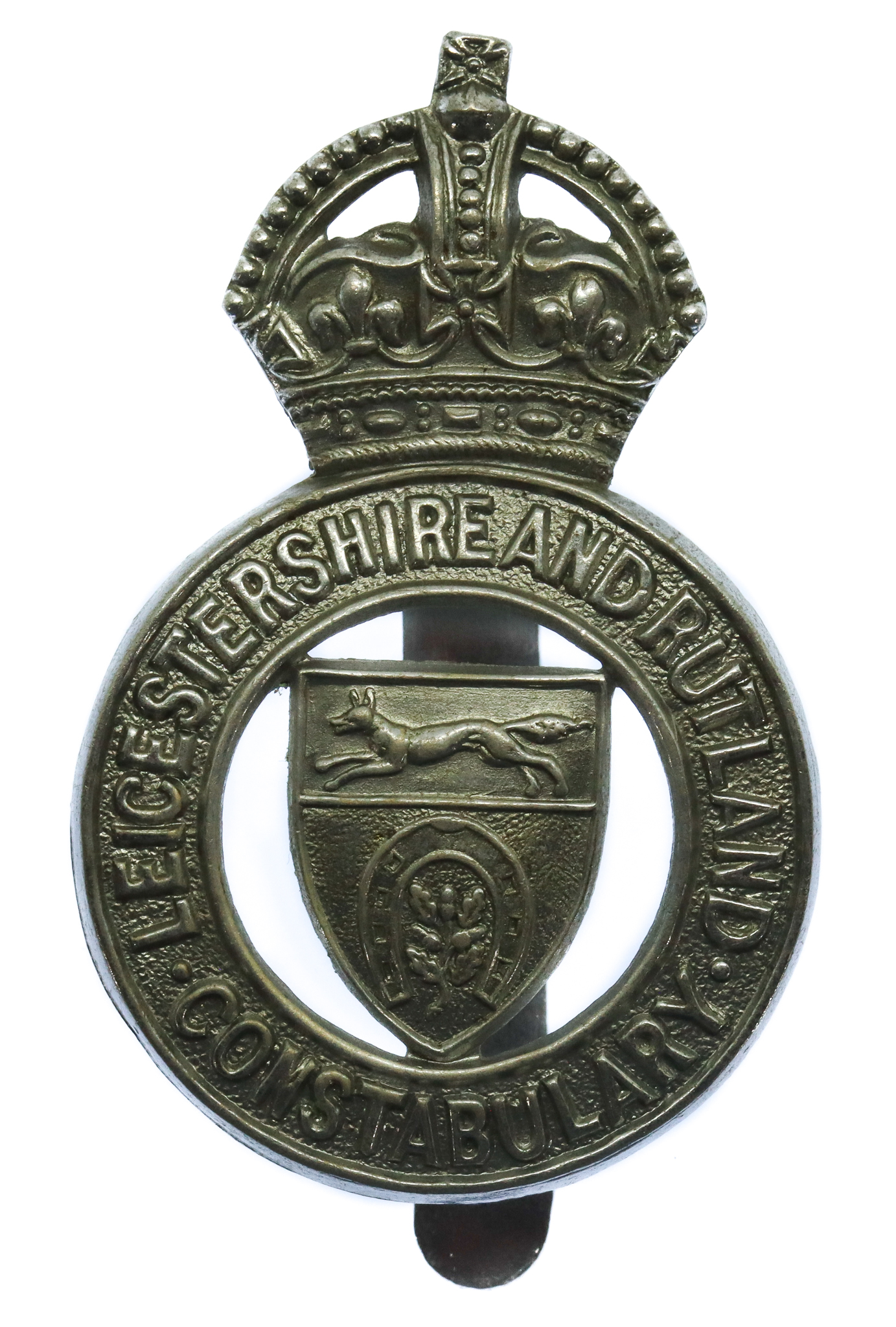 Leicestershire and Rutland Constabulary Cap Badge - King's Crown