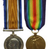 WW1 British War & Victory Medal Pair - Pte. F. Hoskins, 13th Bn. Royal Fusiliers - Wounded