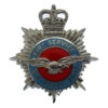 Air Force Department Fire Service Enamelled Cap Badge - Queen's Crown
