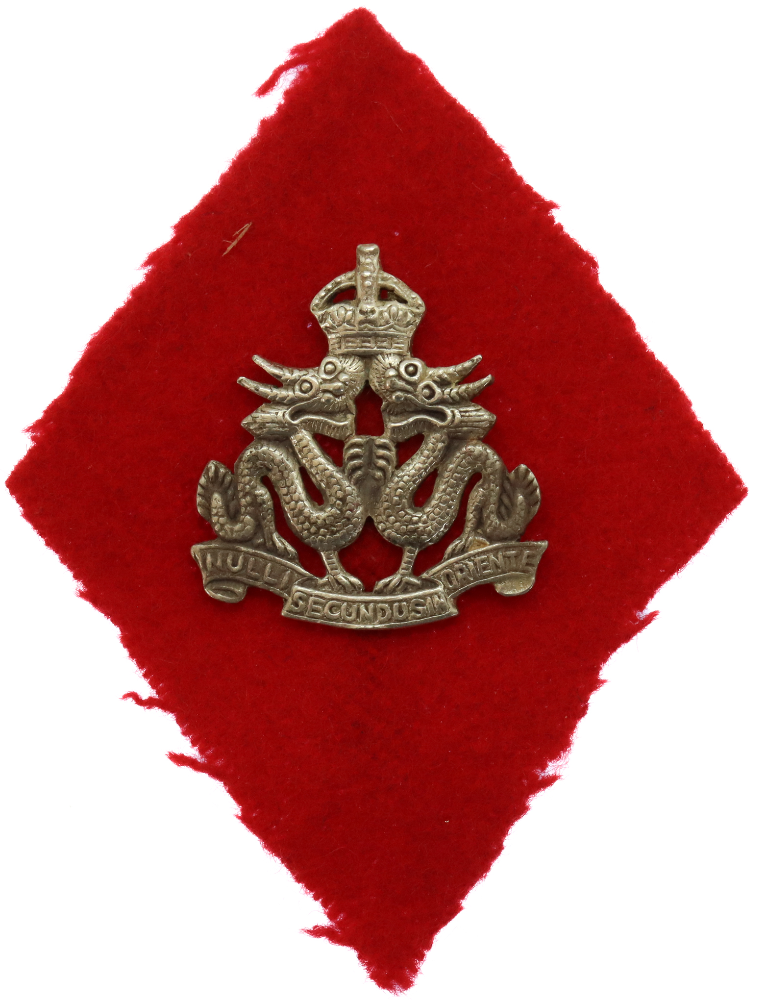Hong Kong Regiment Officer's Small Silver Mess Dress Cap Badge (Post 1946)
